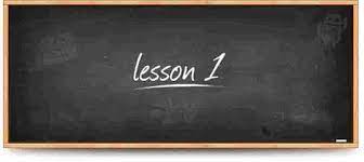 Blackboard showing Lesson 1 for IELTS online course introduction